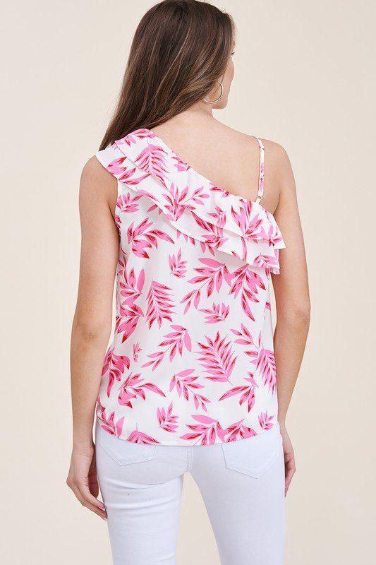 One Shoulder Ruffle Top - Southern Sassy Boutique