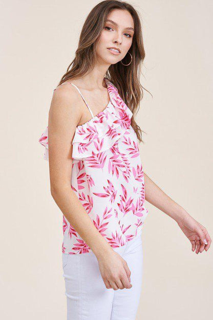 One Shoulder Ruffle Top - Southern Sassy Boutique