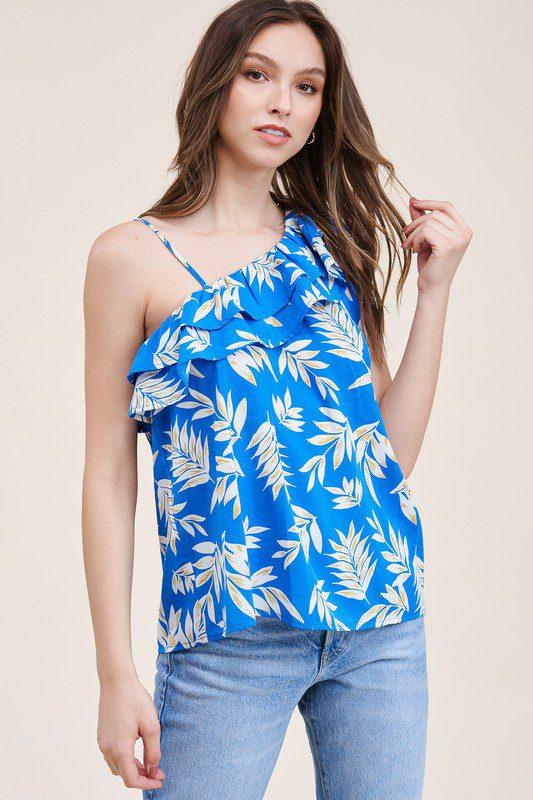 One Shoulder Ruffle Top - Southern Sassy Boutique