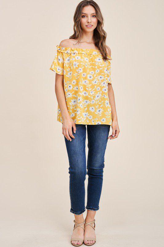 Cold Shoulder Floral Print Top - Southern Sassy Boutique