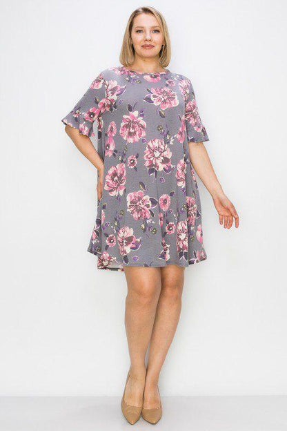 Floral Print Dress - Southern Sassy Boutique