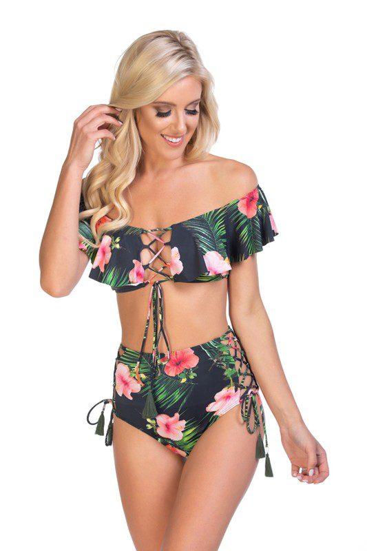 Image: Two Piece Bikini Tropical Print | Southern Sassy Boutique