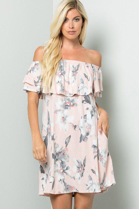 Image: Floral Print Dress Blush | Southern Sassy Boutique