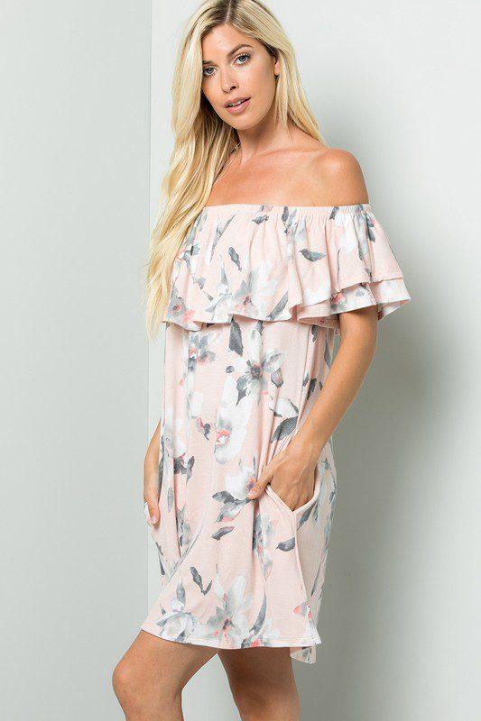 Floral Print Dress - Southern Sassy Boutique