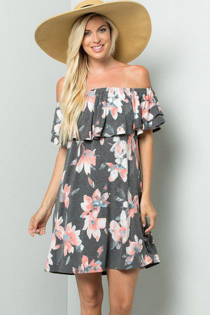 Floral Print Dress - Southern Sassy Boutique