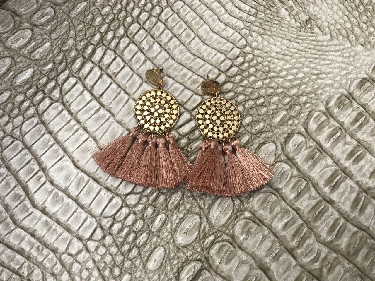 Hammered Metal Tassel Drop Earrings - Southern Sassy Boutique