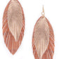 Image: Layered Faux Leather Leaf Earrings Peach | Southern Sassy Boutique