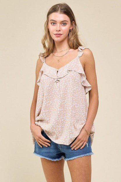 Image: Ruffle Cami Top Hazelnut | Southern Sassy Boutique