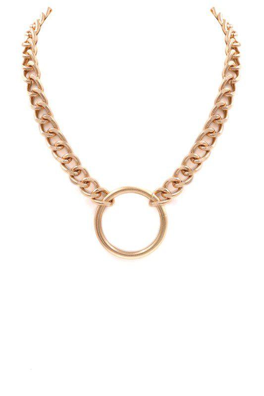 Image: Chain Necklace With Pendant Gold | Southern Sassy Boutique