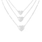 Image: Triple Layered Heart Necklace Silver | Southern Sassy Boutique