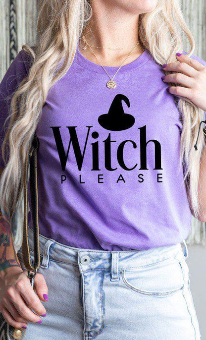 Image: Witch Please Graphic Tee. Purple | Southern Sassy Boutique