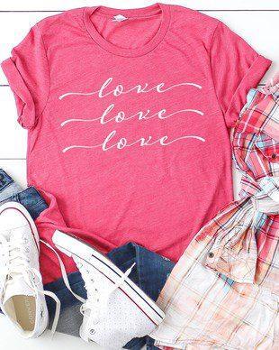 Love Love Love Graphic T-Shirt - Southern Sassy Boutique