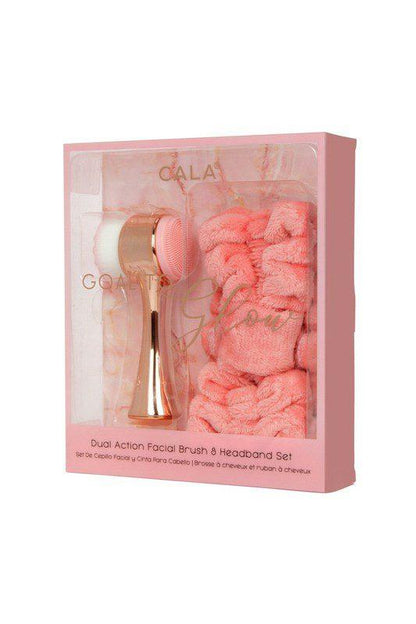 Image: Rose Gold Goal to Glow Dual action facial brush & headband set. Rose Gold | Southern Sassy Boutique