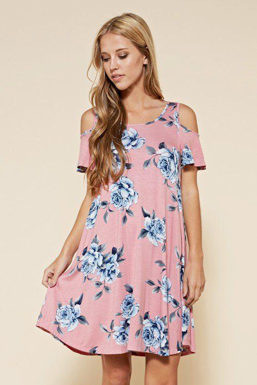 Image: Floral Print Dress Mauve | Southern Sassy Boutique