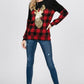 Buffalo Plaid And Sequins Print Sweatshirt - Southern Sassy Boutique