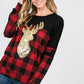 Buffalo Plaid And Sequins Print Sweatshirt - Southern Sassy Boutique