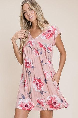 Floral Printed Knit Dress - Southern Sassy Boutique