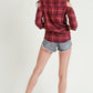 Plaid Cold Shoulder Top - Southern Sassy Boutique
