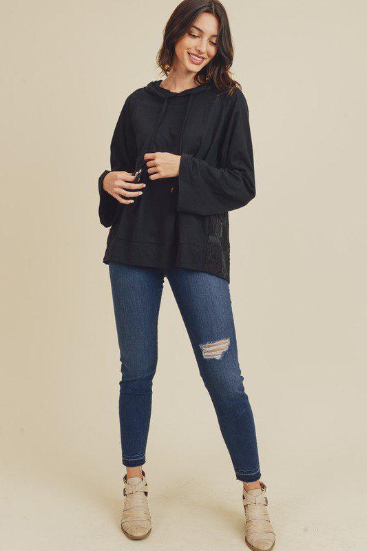 Image: Long Sleeve Hoodie Black | Southern Sassy Boutique