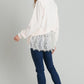 Long Sleeve Soft Ribbed Top with Lace - Southern Sassy Boutique