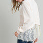 Long Sleeve Soft Ribbed Top with Lace - Southern Sassy Boutique