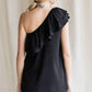 Solid Ruffle One Shoulder Top - Southern Sassy Boutique