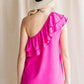 Solid Ruffle One Shoulder Top - Southern Sassy Boutique