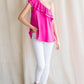 Image: Solid Ruffle One Shoulder Top Pink | Southern Sassy Boutique