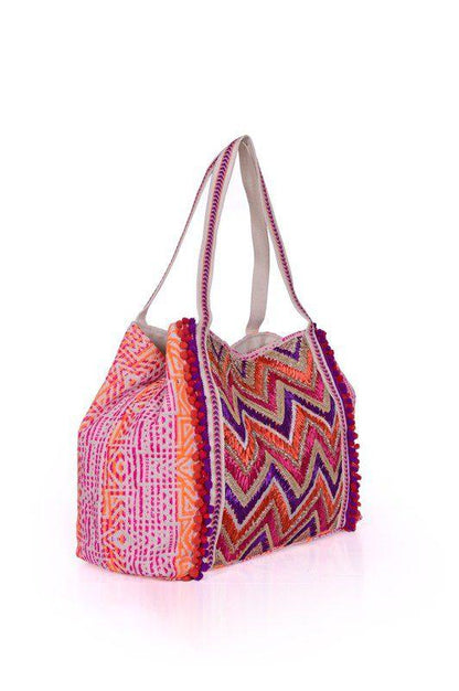 Embellished Front Tote With Laced Detail - Southern Sassy Boutique