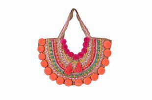 Image: Pompom Jute Bag Multi | Southern Sassy Boutique