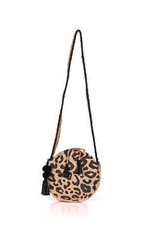 Image: Leopard Jute Crossbody Bag Natural | Southern Sassy Boutique