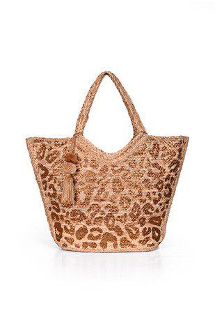 Image: Foil Print Leopard Print Tote Natural | Southern Sassy Boutique