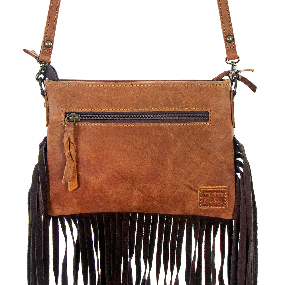 American Darling Leather Fringed Leopard Purse - Southern Sassy Boutique