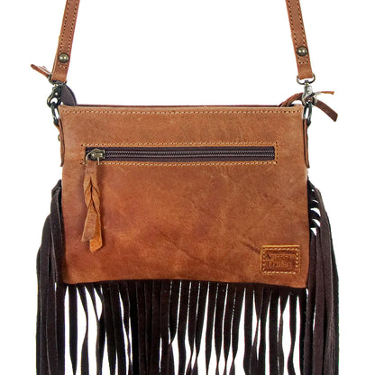 American Darling Leather Fringed Leopard Purse - Southern Sassy Boutique