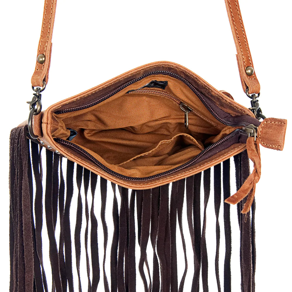 American Darling Leather Fringed Leopard Purse - Southern Sassy Boutique