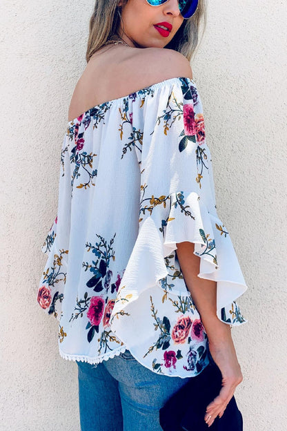 Floral Off The Shoulder Top - Southern Sassy Boutique