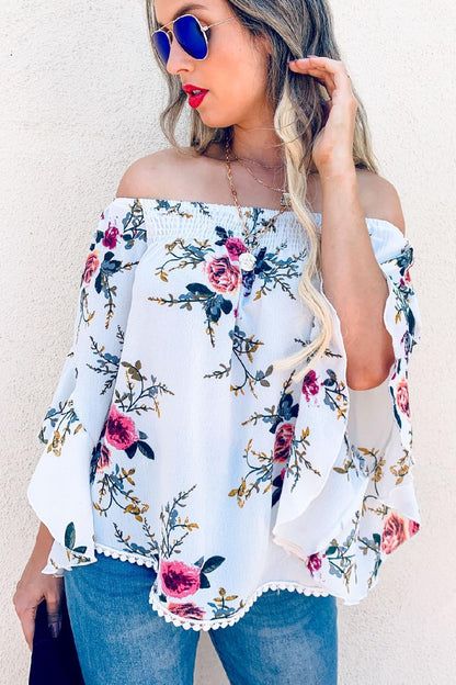 Floral Off The Shoulder Top - Southern Sassy Boutique