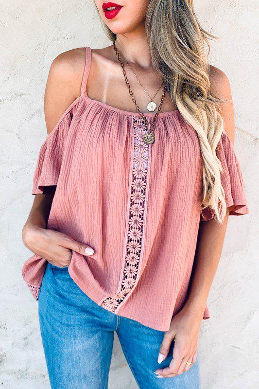 Cold Shoulder Ruffle Top – Southern Sassy Boutique