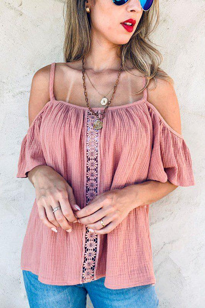 Image: Cold Shoulder Top Mauve | Southern Sassy Boutique