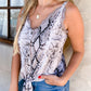 Button Down Snakeskin Lace Top - Southern Sassy Boutique