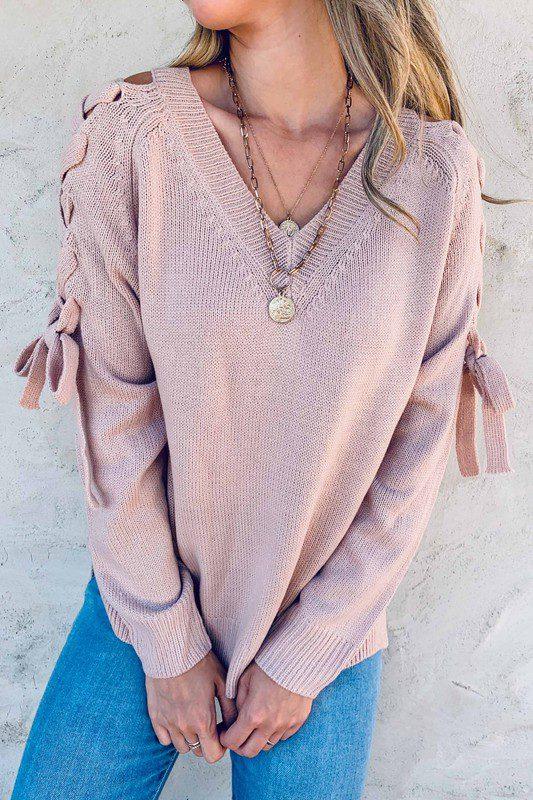 Image: V-Neck Sweater Mauve | Southern Sassy Boutique