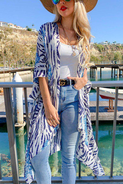 Beautiful Blues Kimono - Southern Sassy Boutique