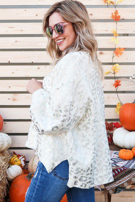 Foil Animal Print Sweater - Southern Sassy Boutique