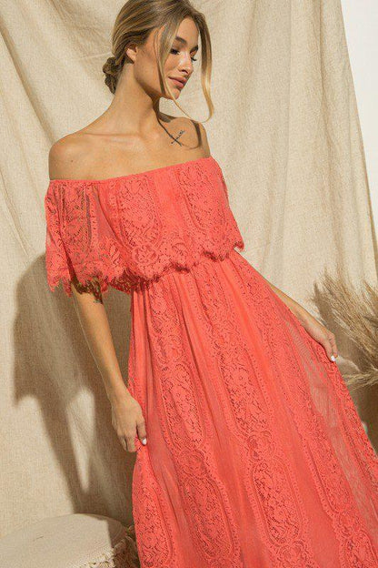 Off Shoulder Maxi Dress - Southern Sassy Boutique