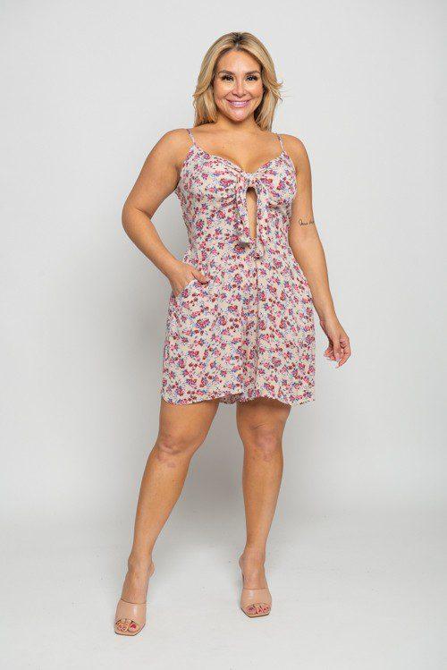 Image: Floral Tie Romper Blush | Southern Sassy Boutique