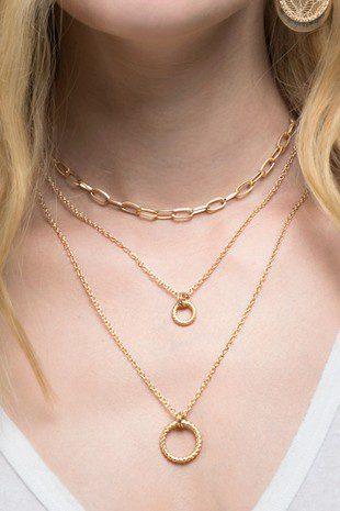 Image: Triple Layered Necklace Gold | Southern Sassy Boutique