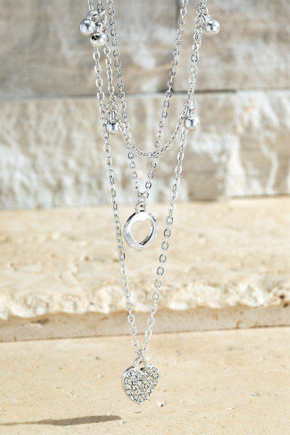 Image: Heart Charm Necklace Silver | Southern Sassy Boutique