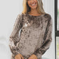 Crushed Velvet Knit Puff Sleeve Top - Southern Sassy Boutique