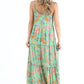 Green Floral Maxi Dress With Adjustable Straps - Southern Sassy Boutique