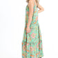 Green Floral Maxi Dress With Adjustable Straps - Southern Sassy Boutique